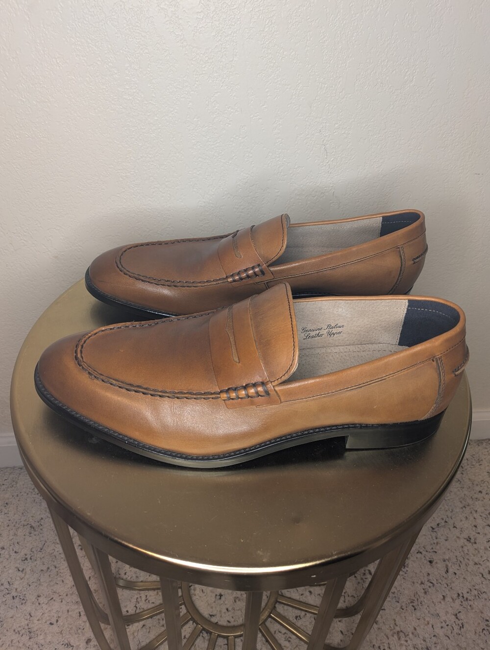 Banana Republic Dellbrook Italian Leather Penny Loafers Cognac Men's 13